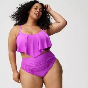 New!‎ Set! Torrid sz 3 Vivid Violet Bathing Swim Suit Top Bottom 3X